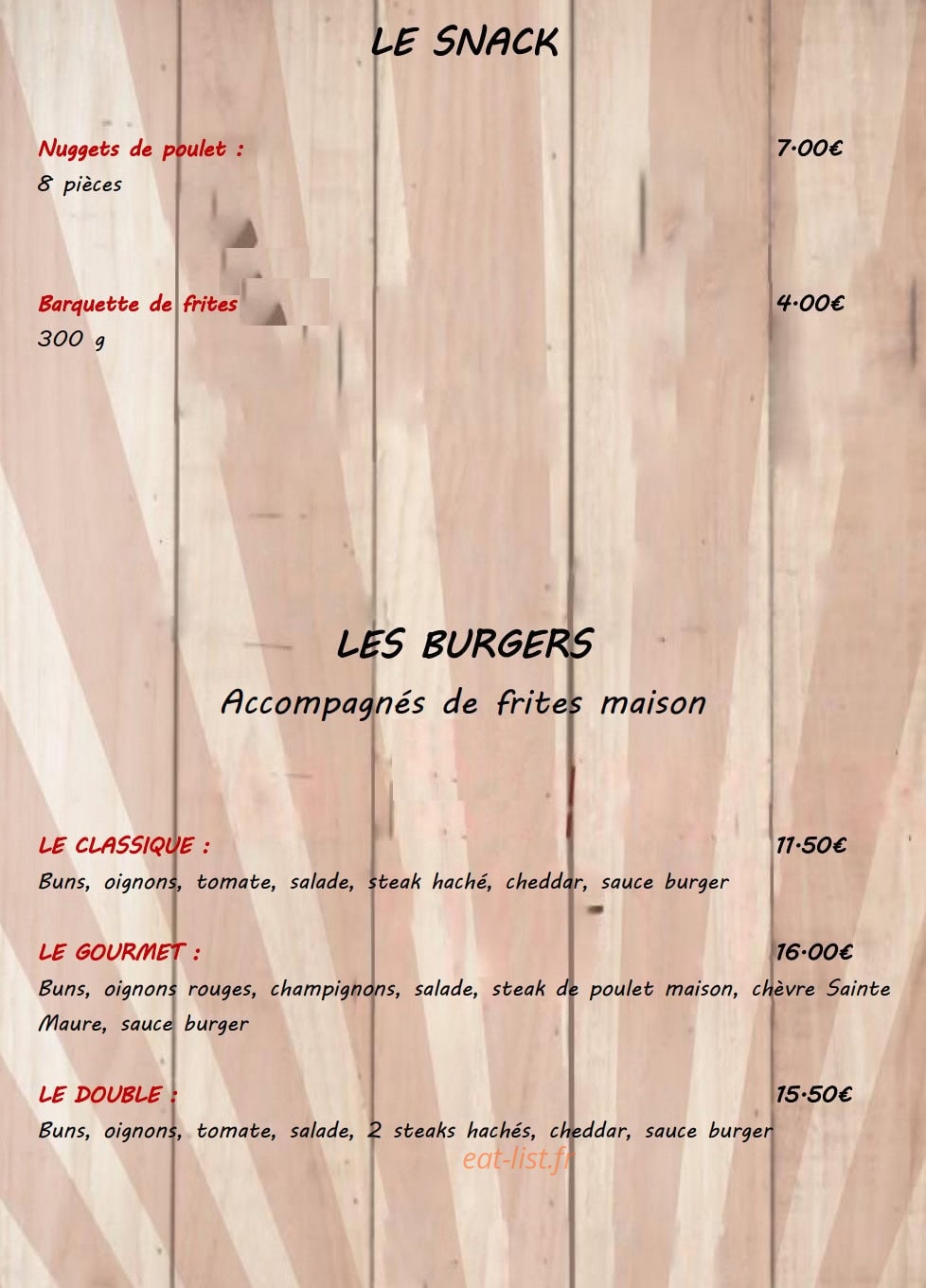 Chez Bilou — carte page 4