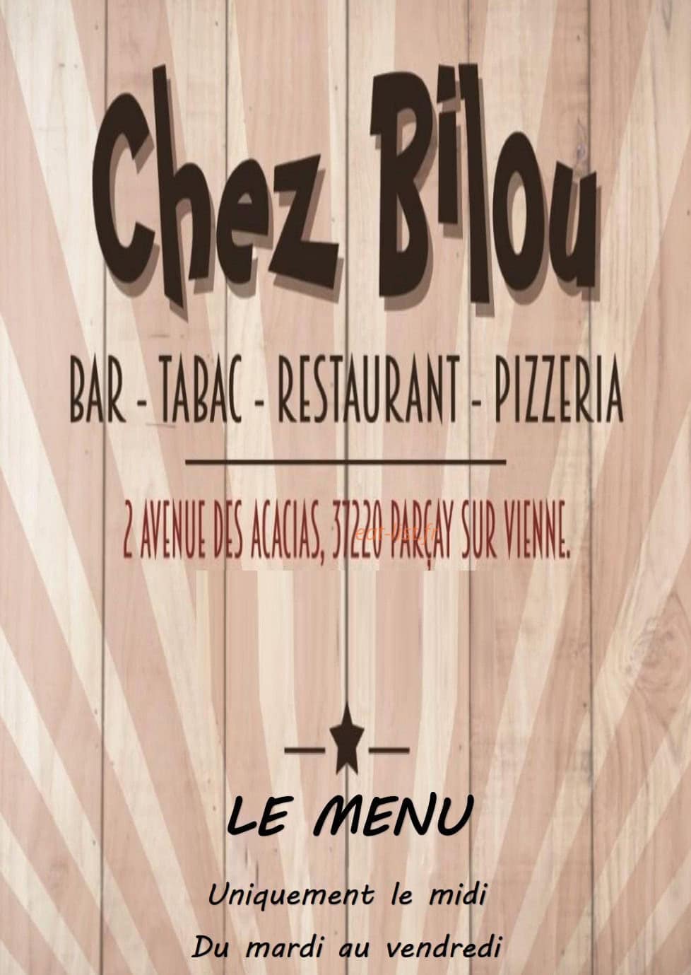 Chez Bilou — carte page 1