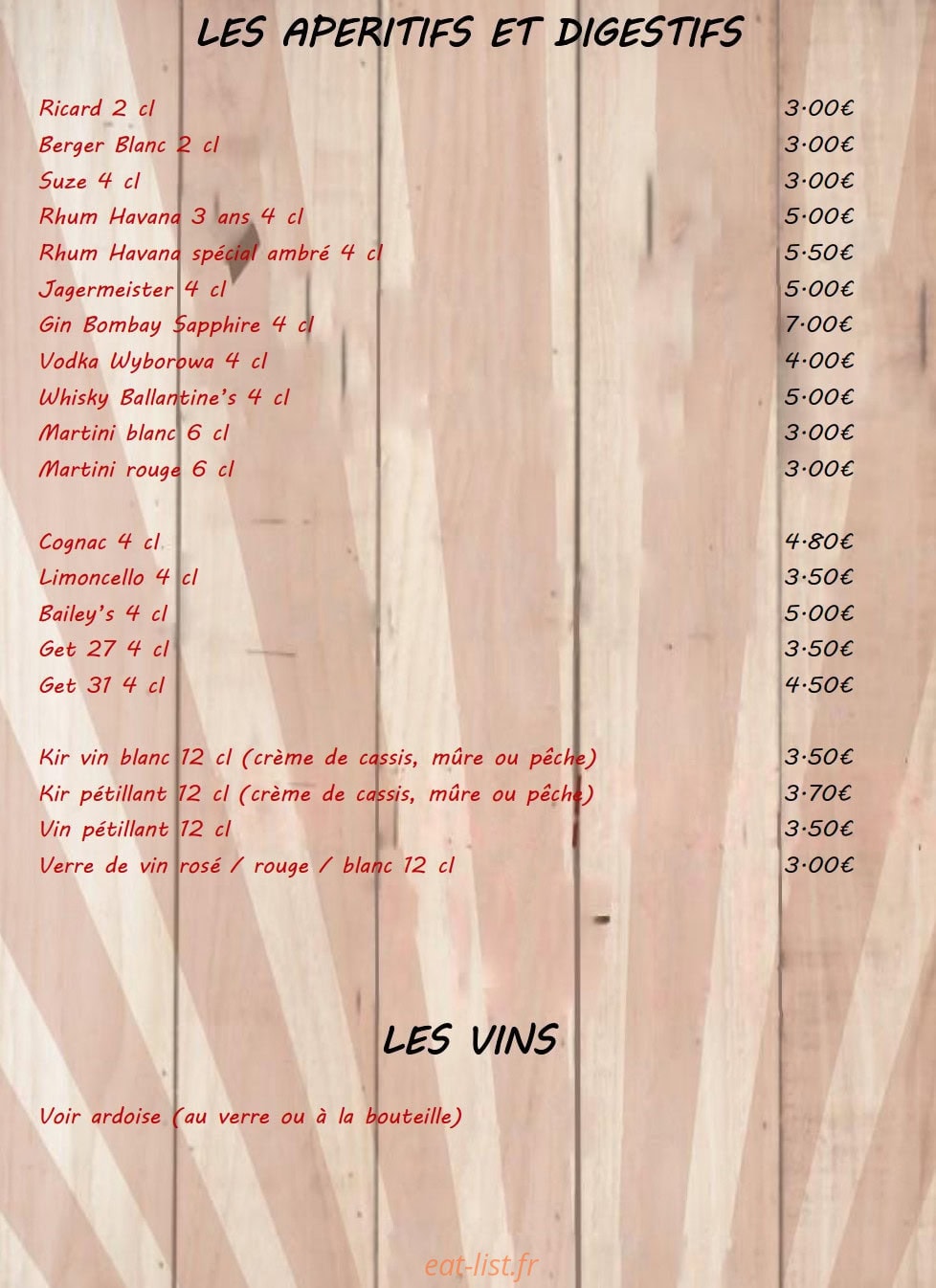 Chez Bilou — carte page 9