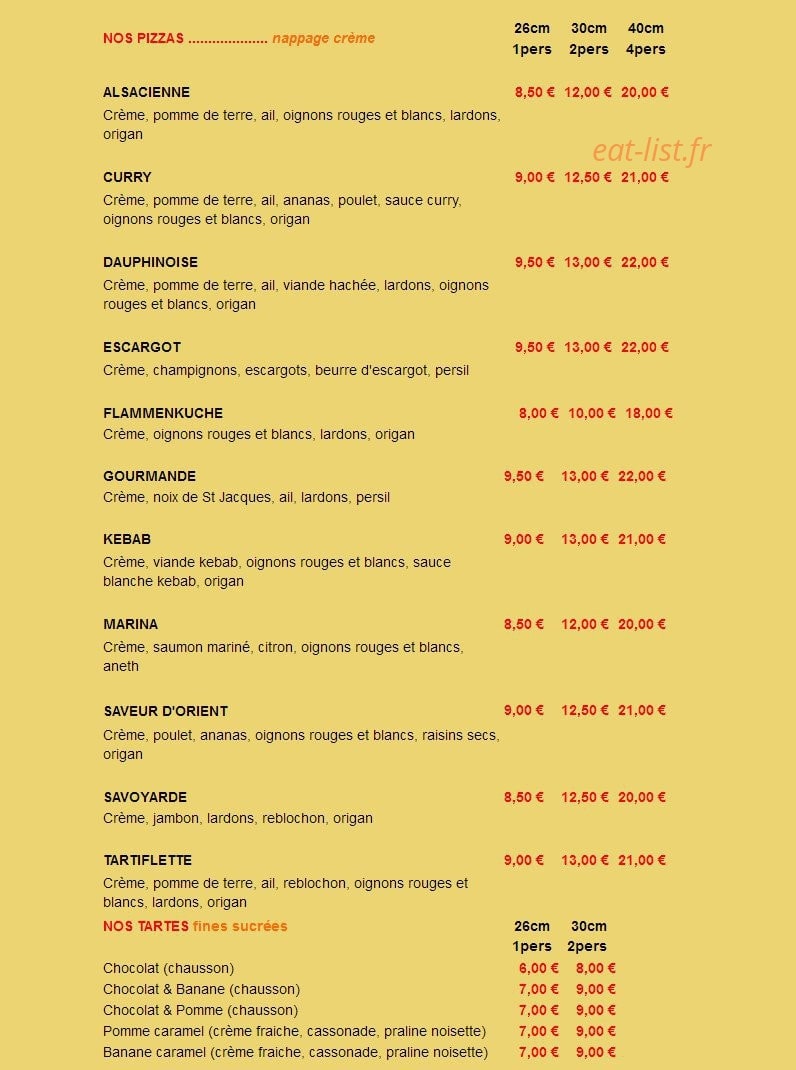 Bella Pizza — carte page 3