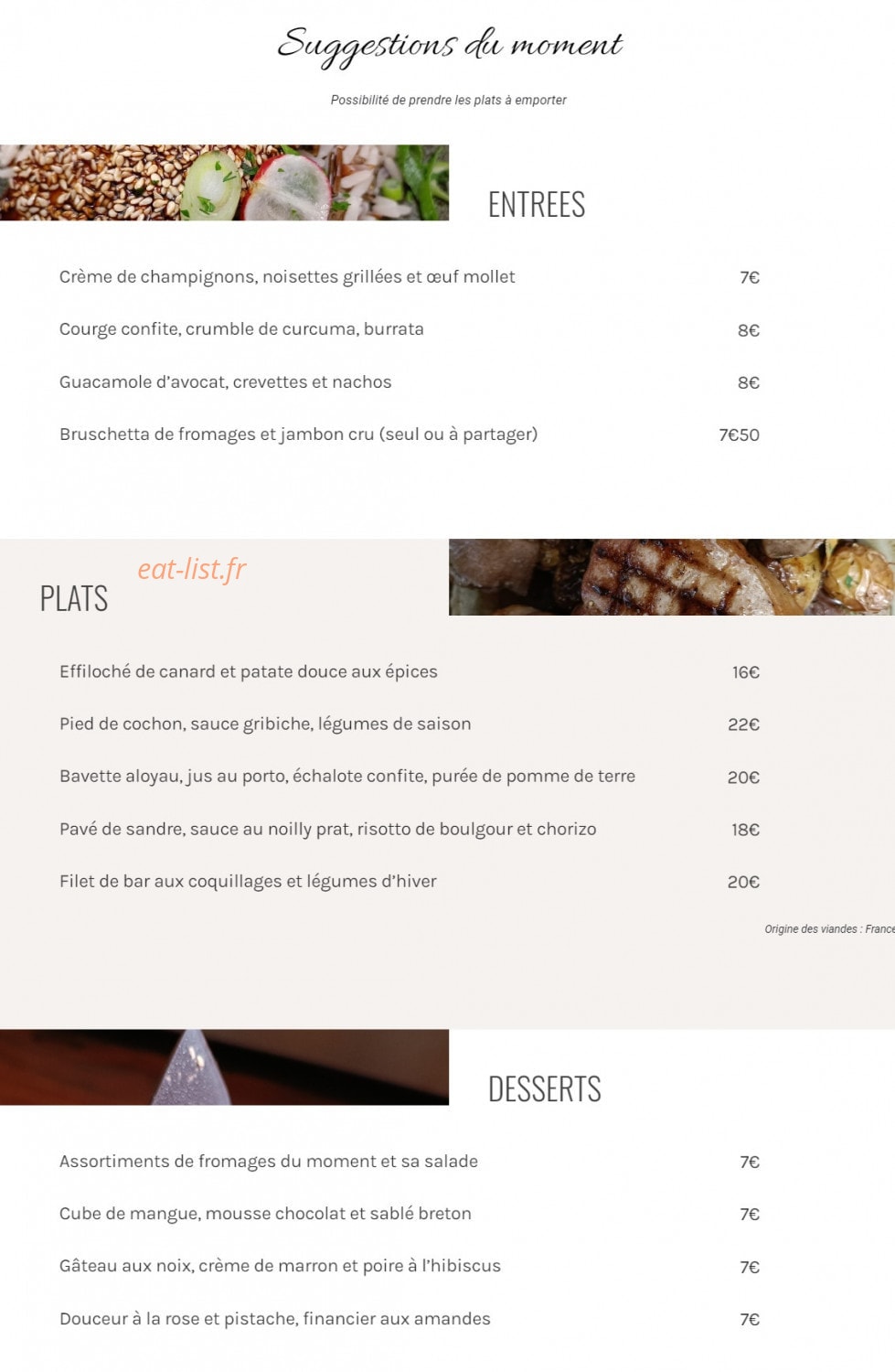 O'Saveurs des halles — carte page 2
