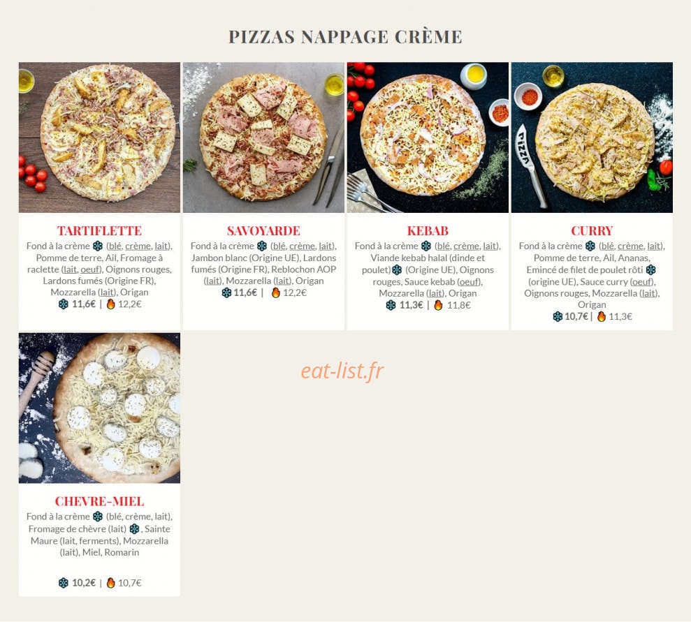 Padova Pizza — carte page 1