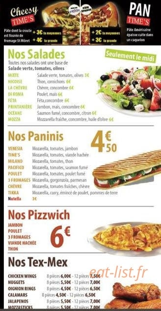 Pizza time's — carte page 2
