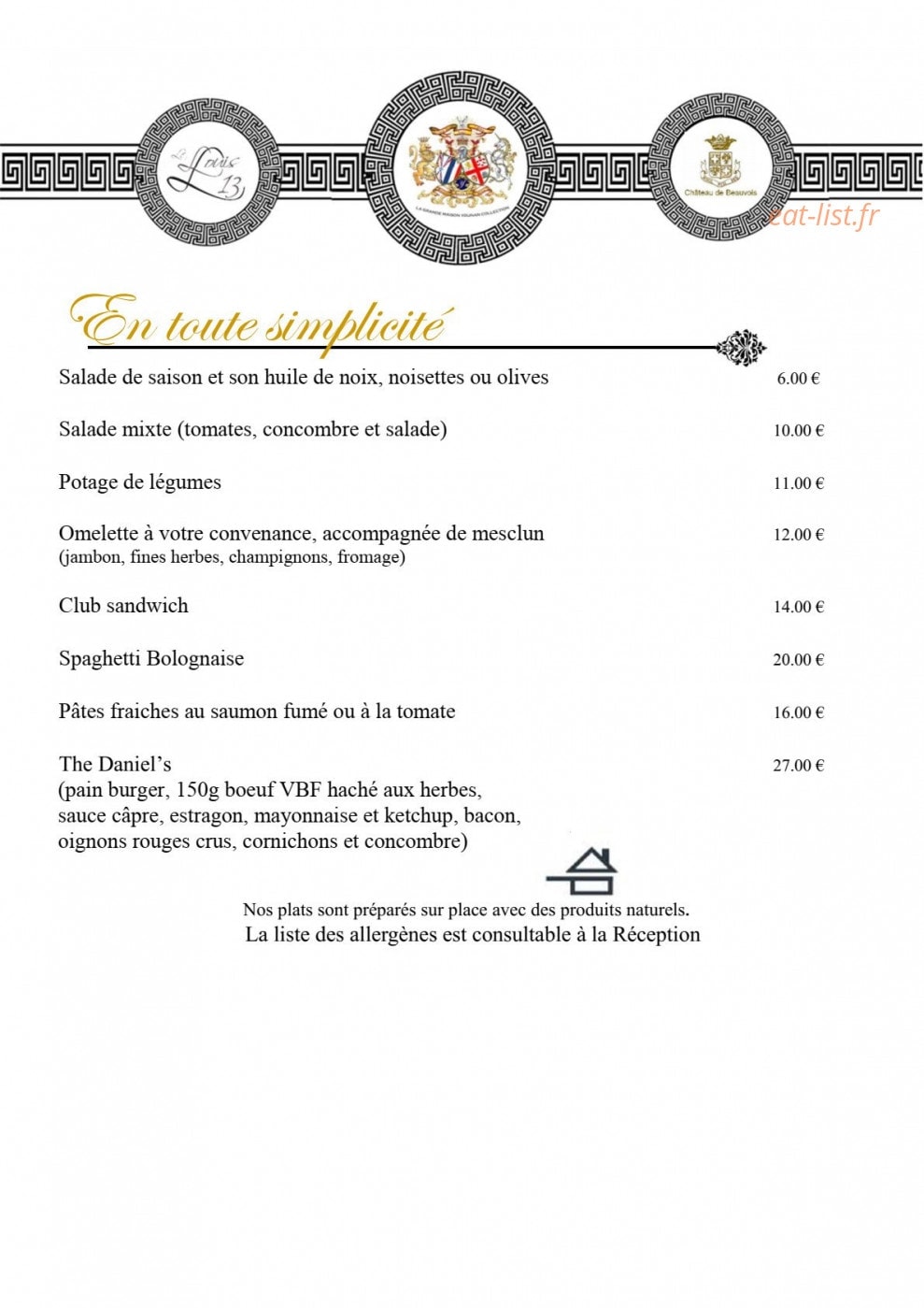 Le Louis XIII — carte page 5