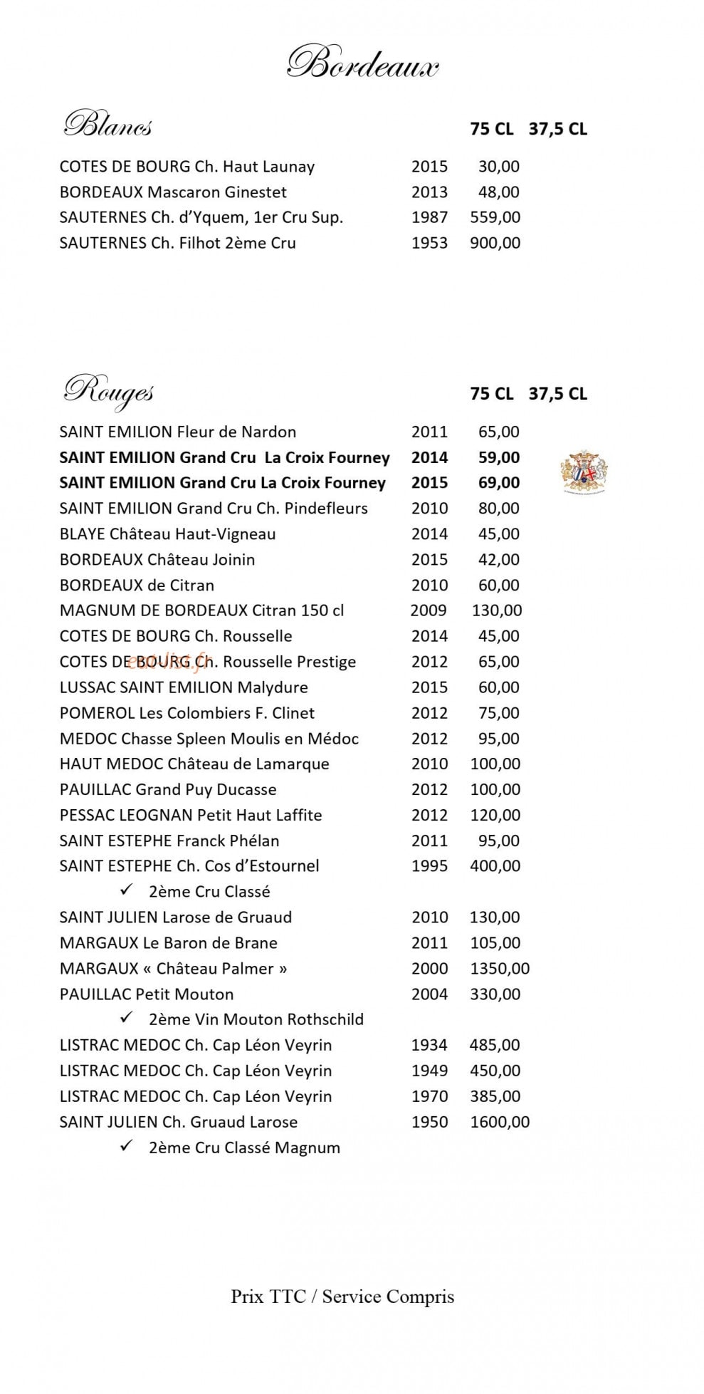 Le Louis XIII — carte page 11