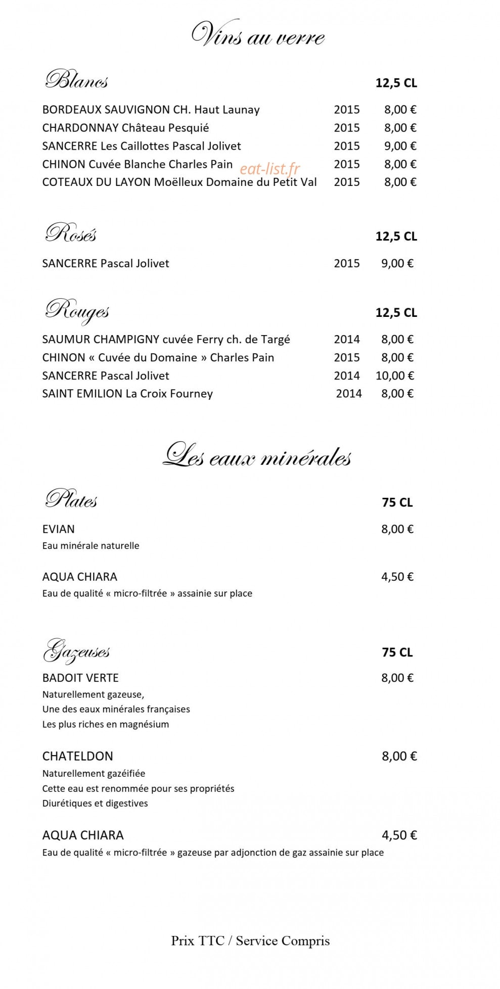 Le Louis XIII — carte page 14