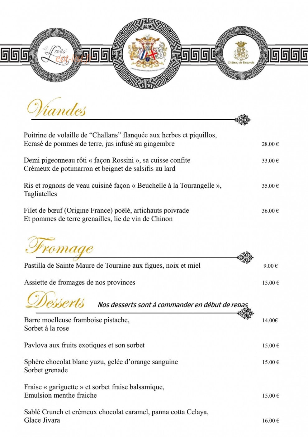 Le Louis XIII — carte page 3
