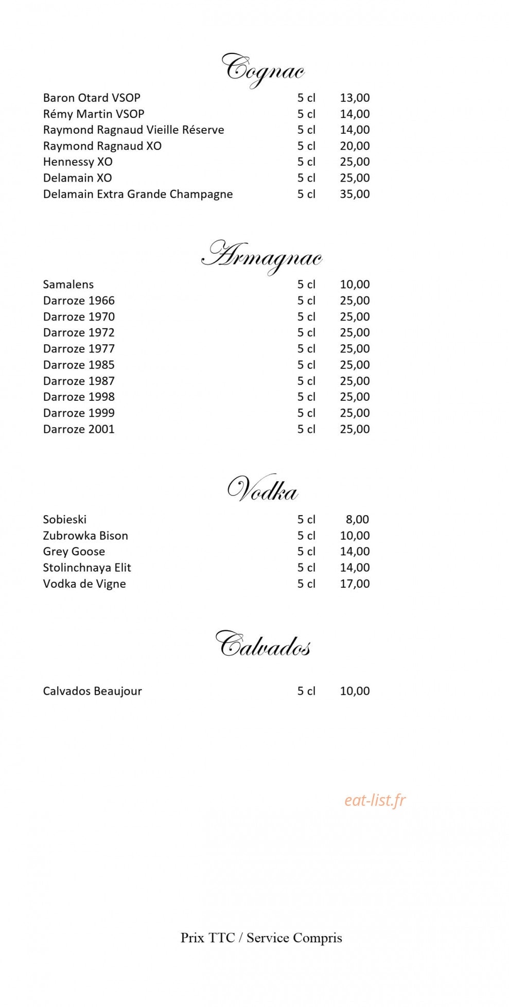 Le Louis XIII — carte page 16