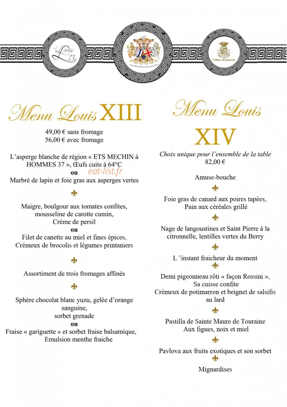 Le Louis XIII — carte page 4