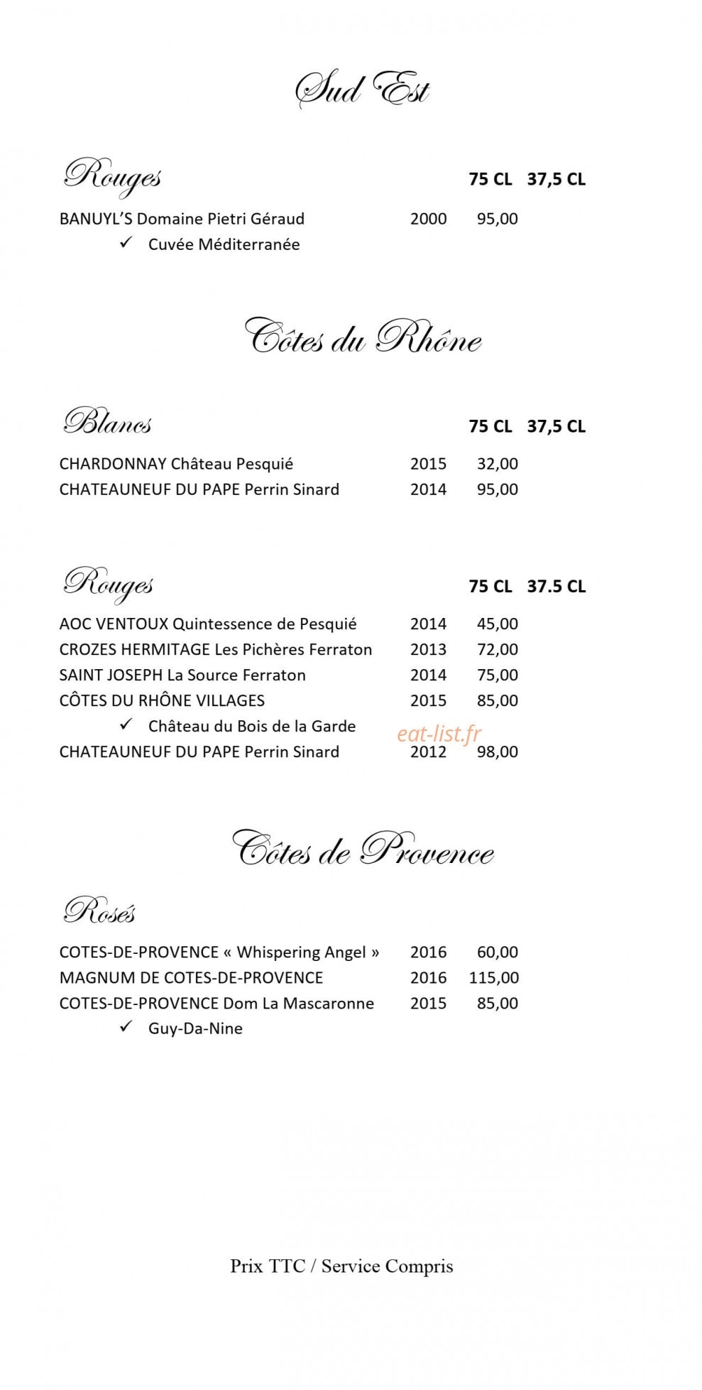 Le Louis XIII — carte page 12