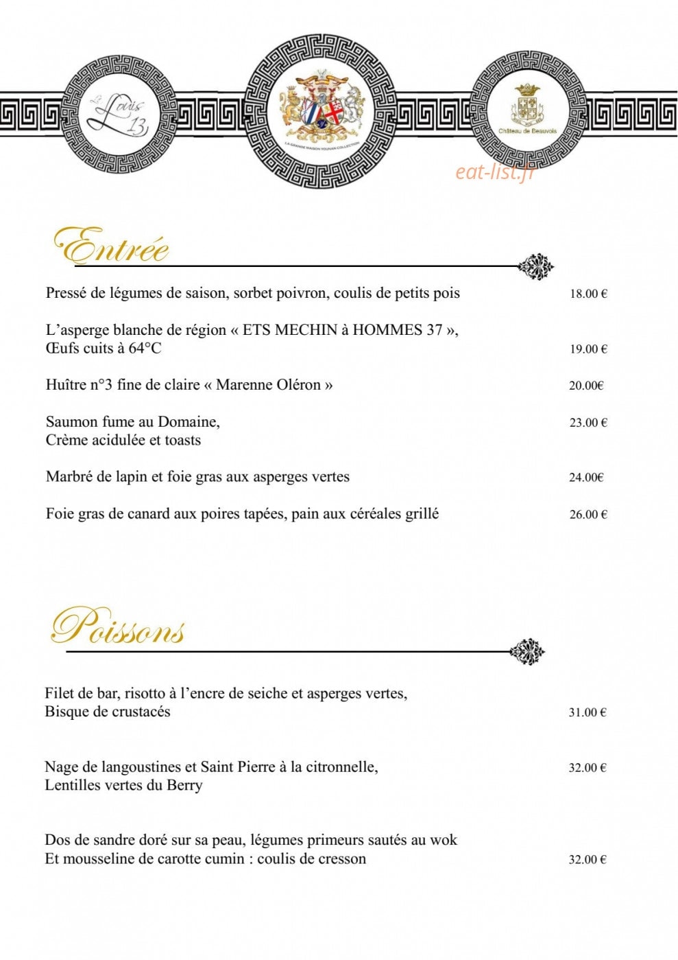 Le Louis XIII — carte page 2