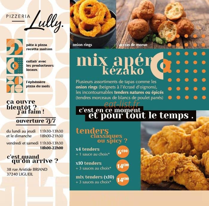 Pizzeria Lully — carte page 1