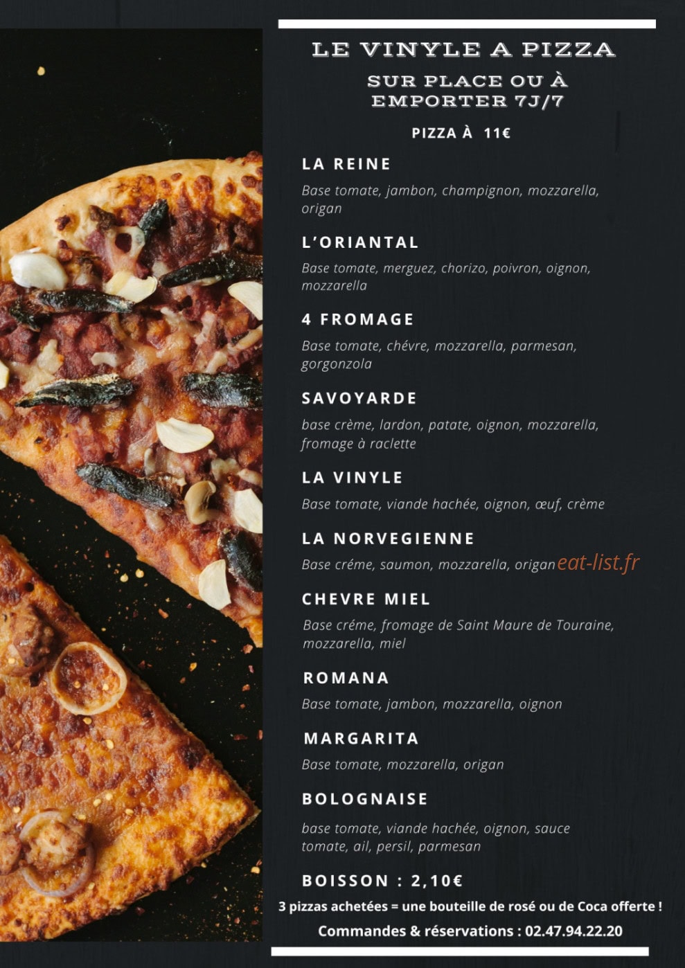 Vinyl à pizza — carte page 1