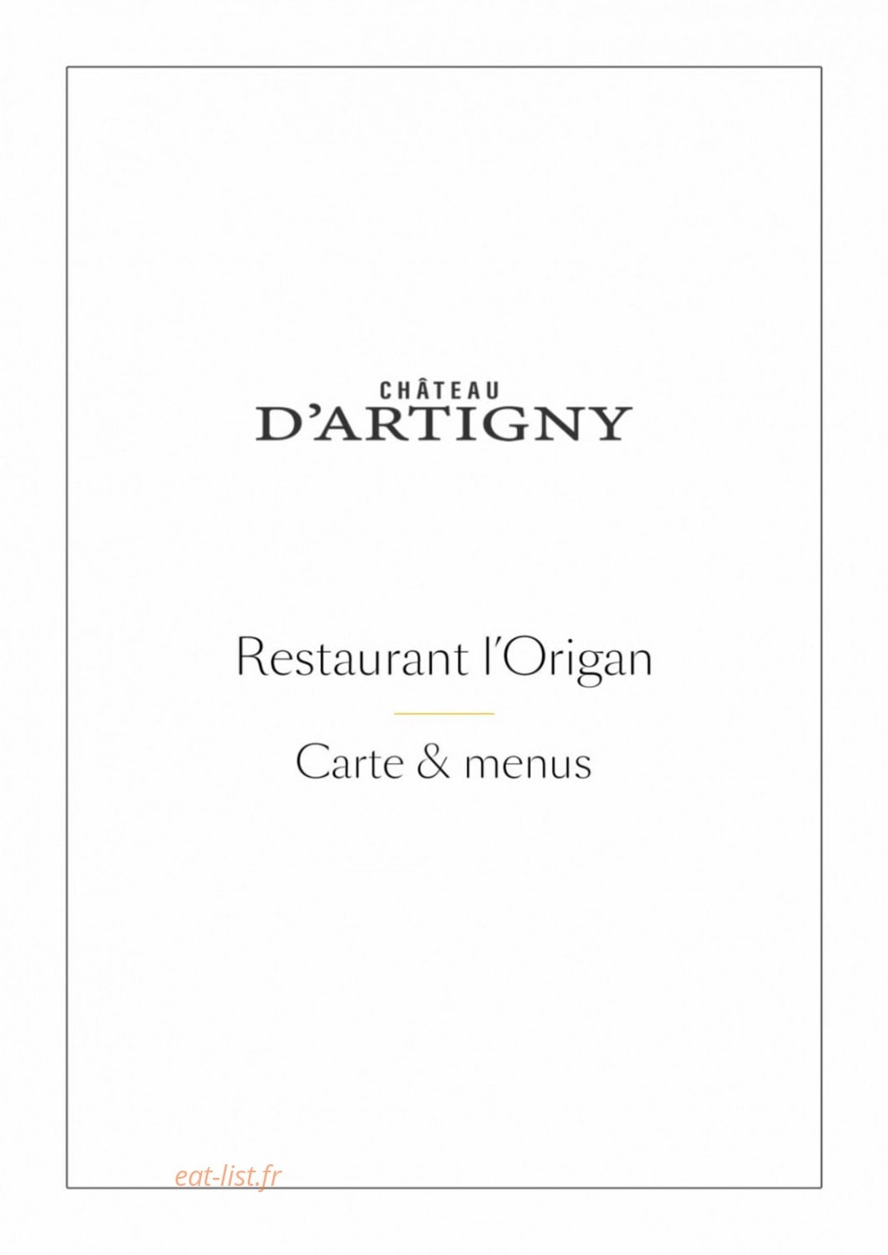 L'Origan — carte page 1