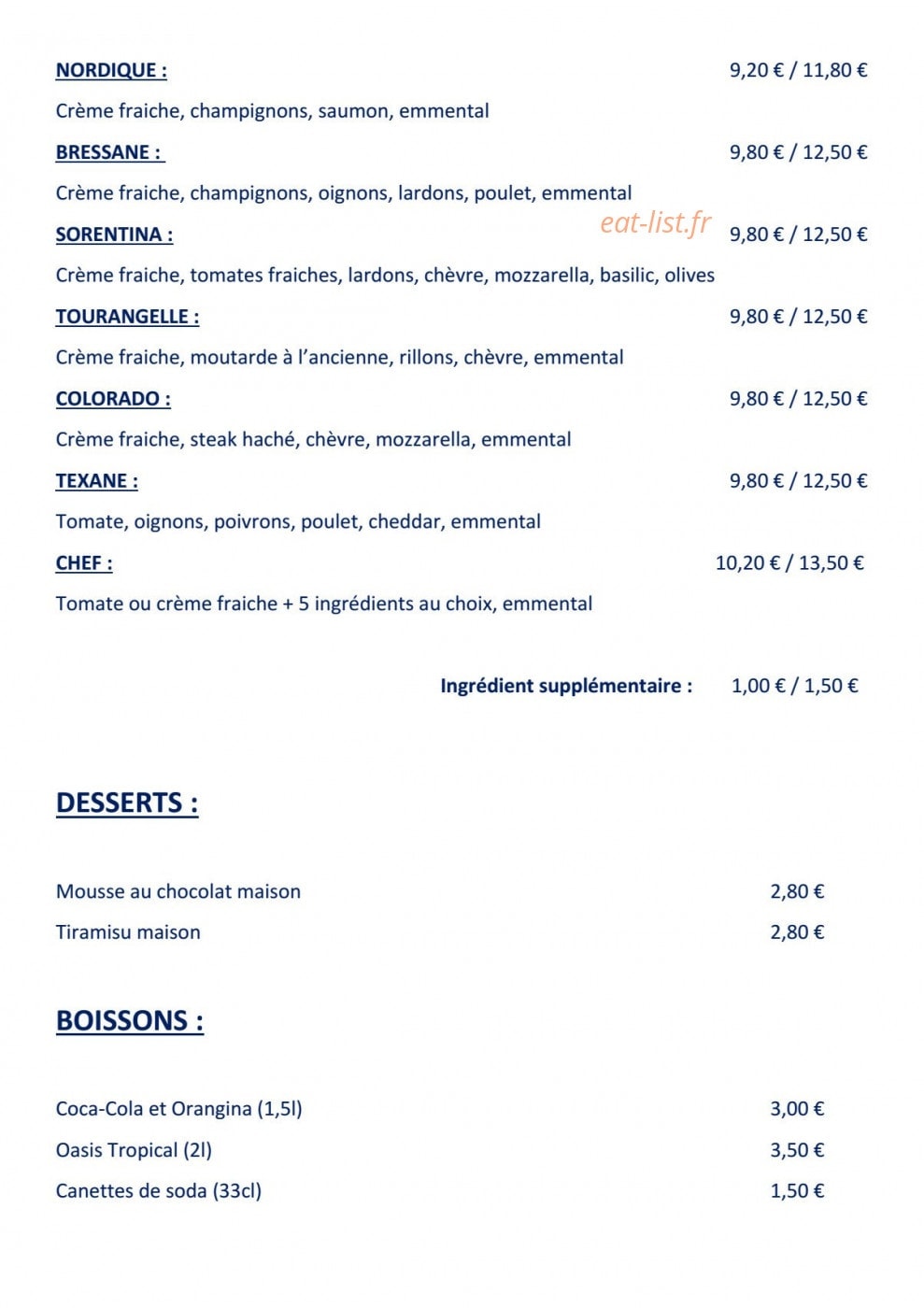 La Provençale — carte page 2