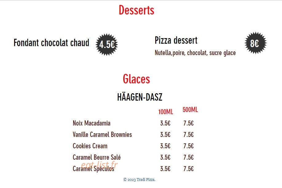 Tradi Pizza — carte page 5