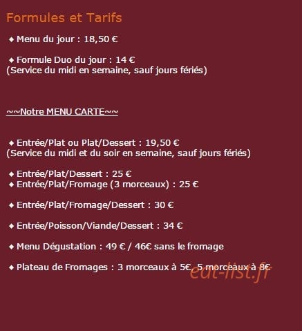 Au Carrousel des Saveurs — carte page 3