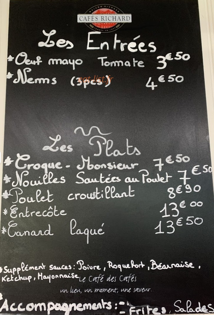 Café de la Gare — carte page 1