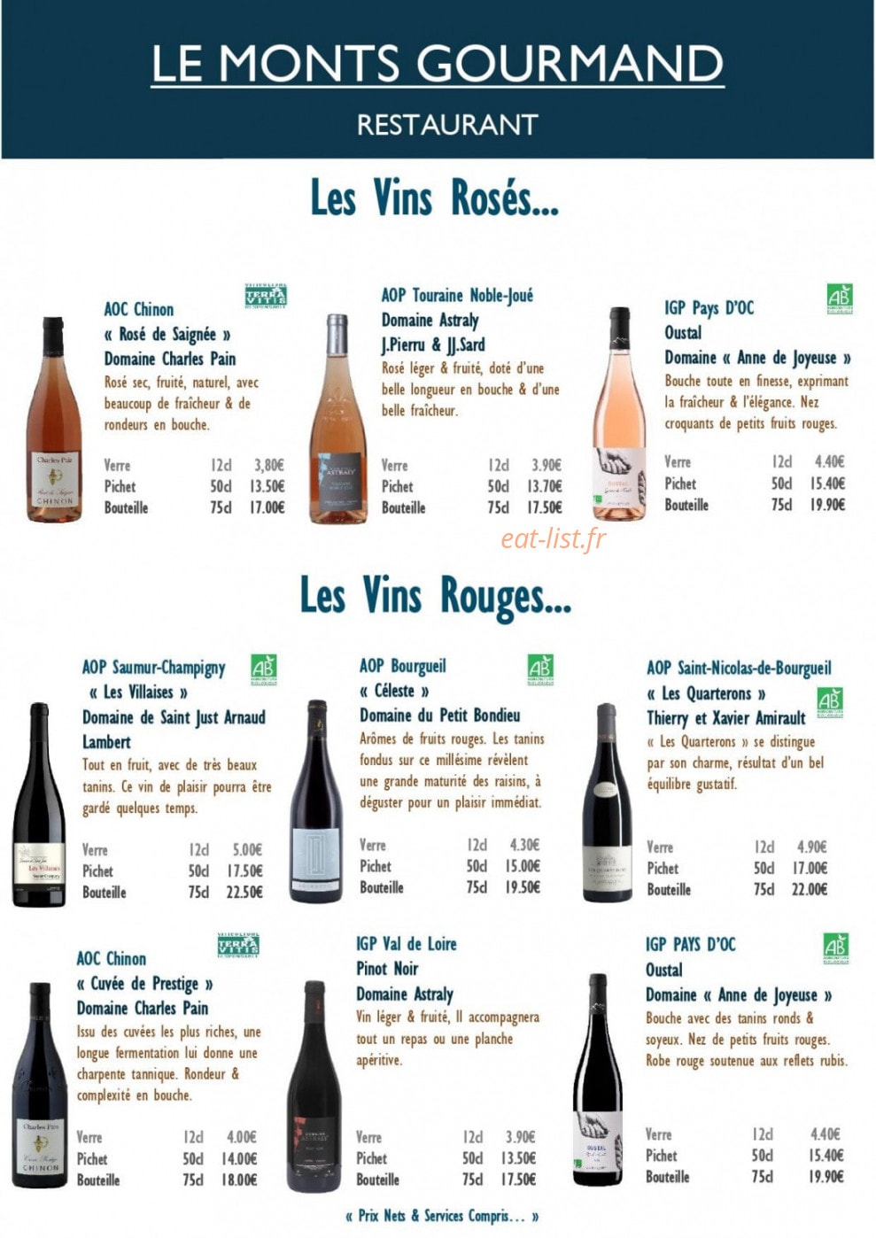 Le Monts Gourmand — carte page 3