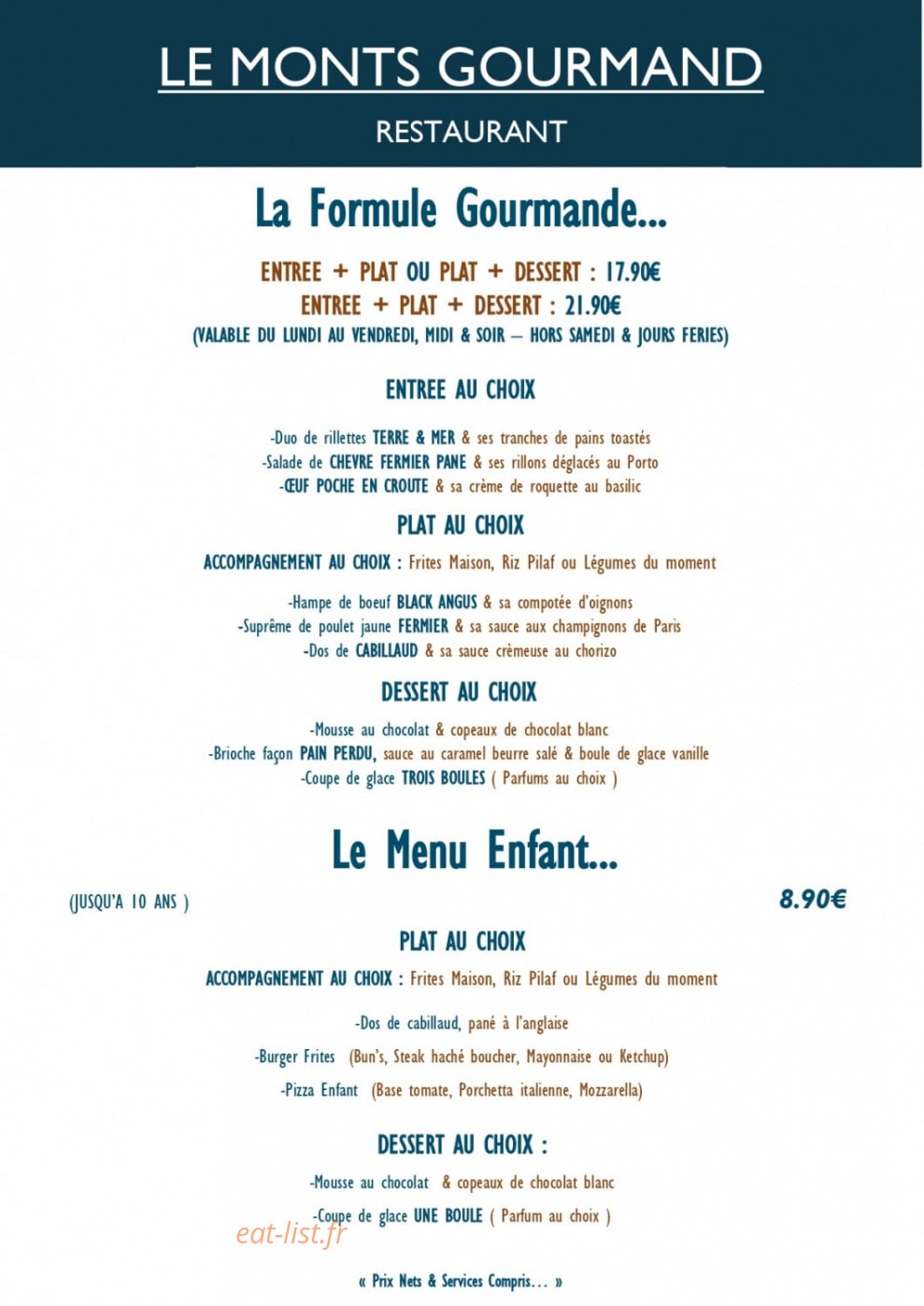 Le Monts Gourmand — carte page 6
