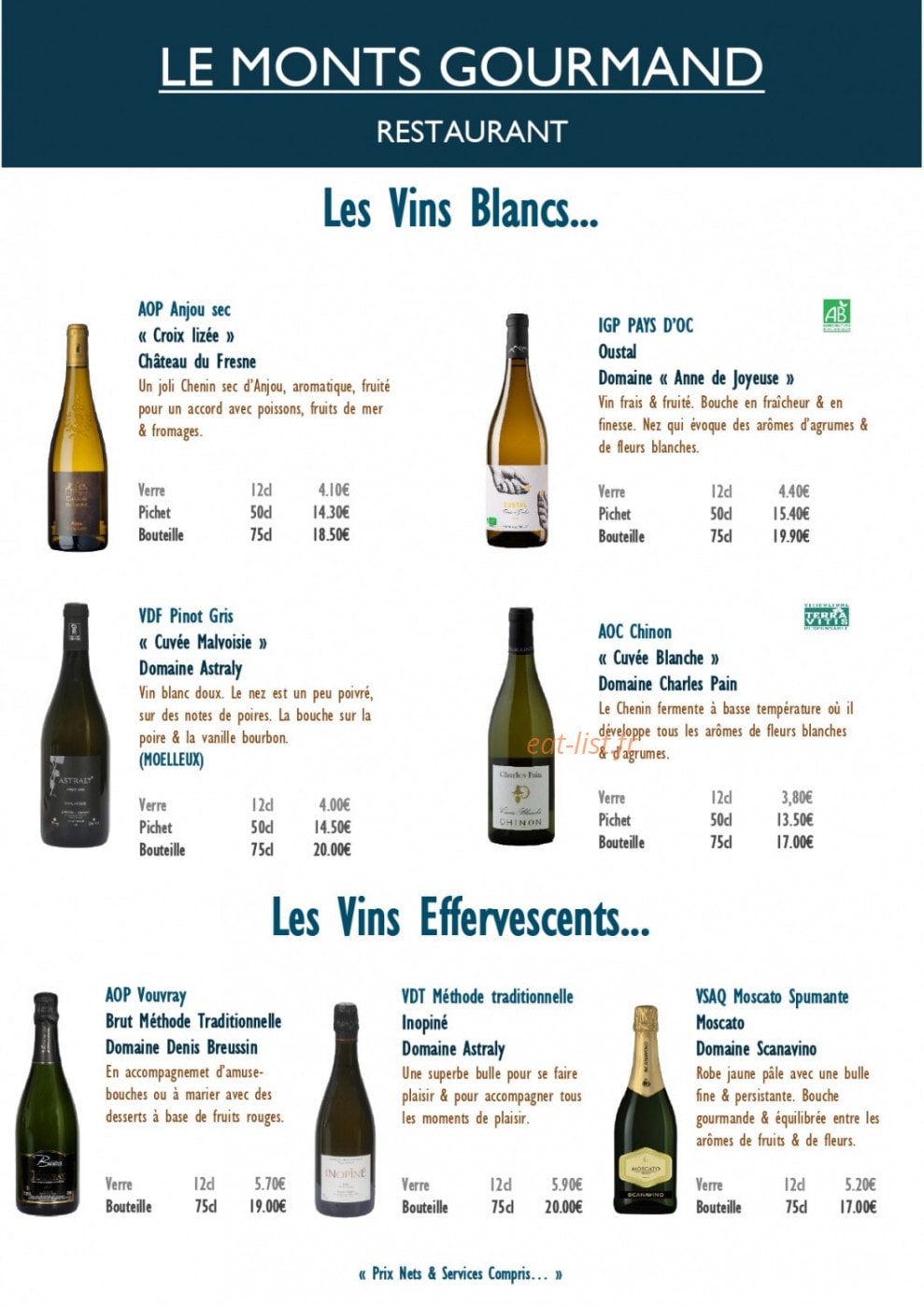 Le Monts Gourmand — carte page 4
