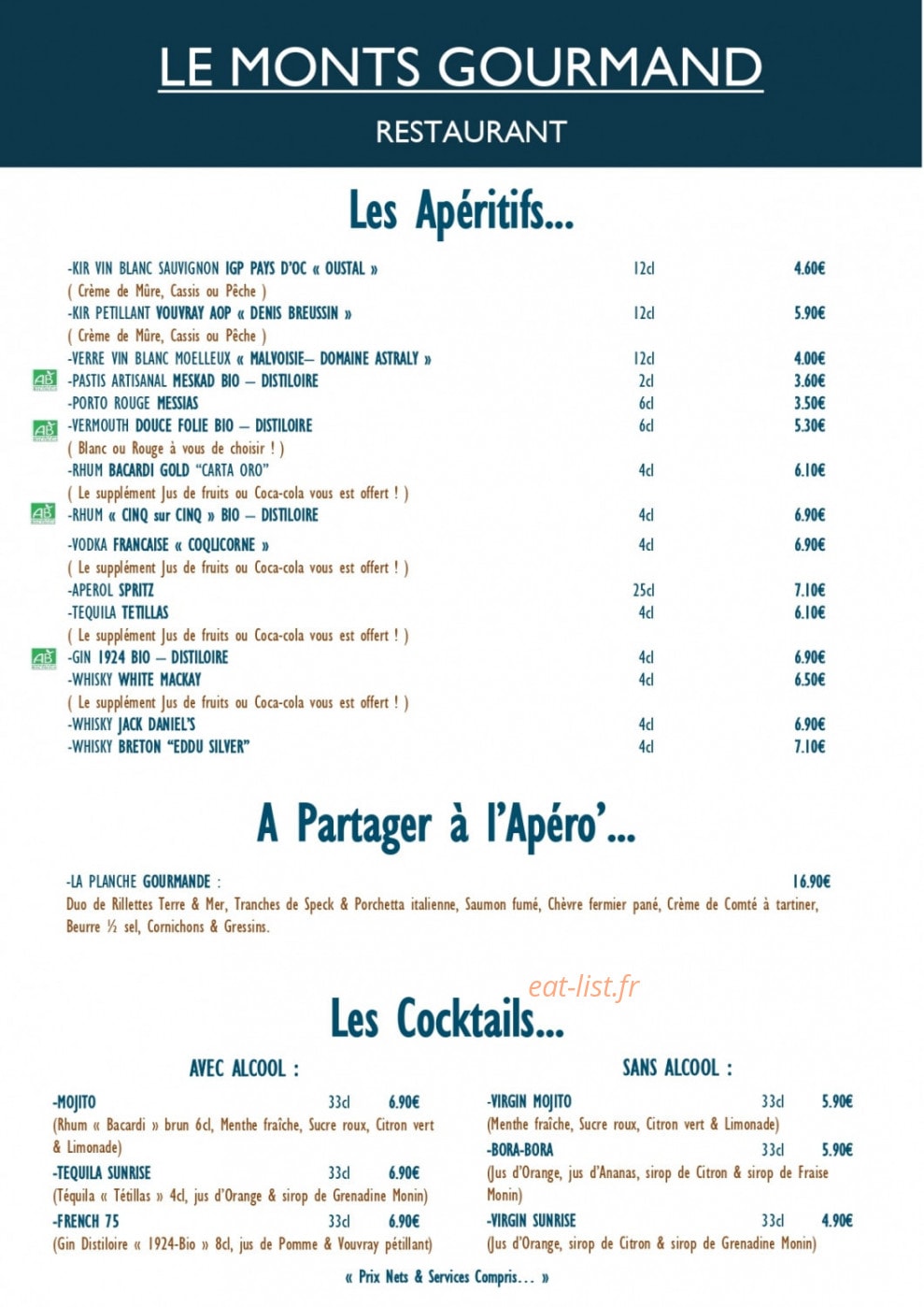 Le Monts Gourmand — carte page 2