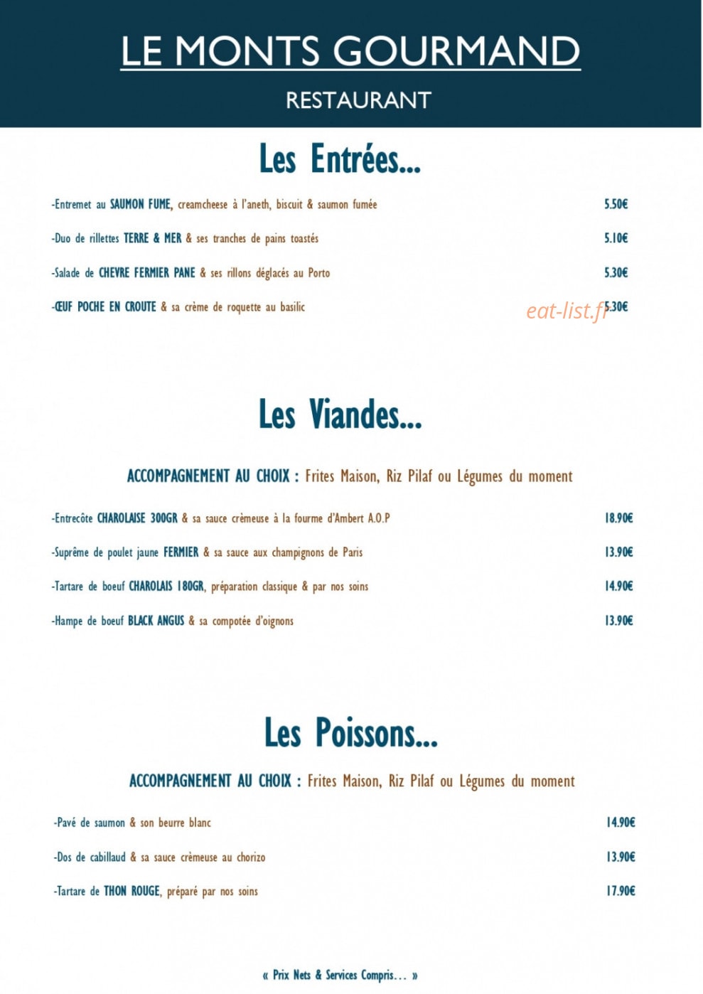 Le Monts Gourmand — carte page 7
