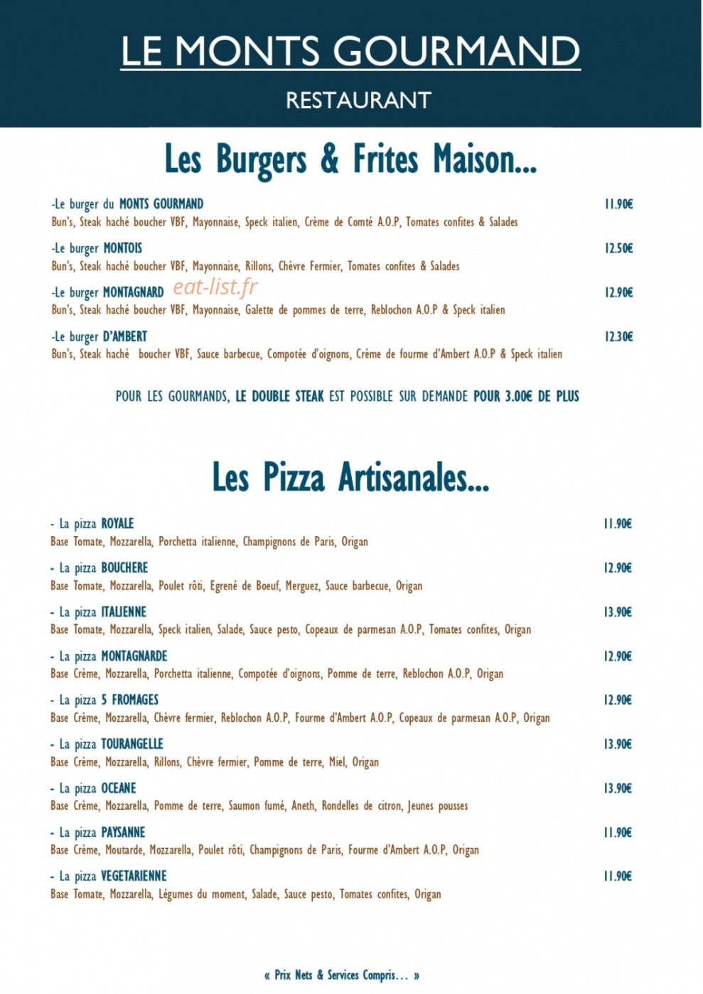 Le Monts Gourmand — carte page 8