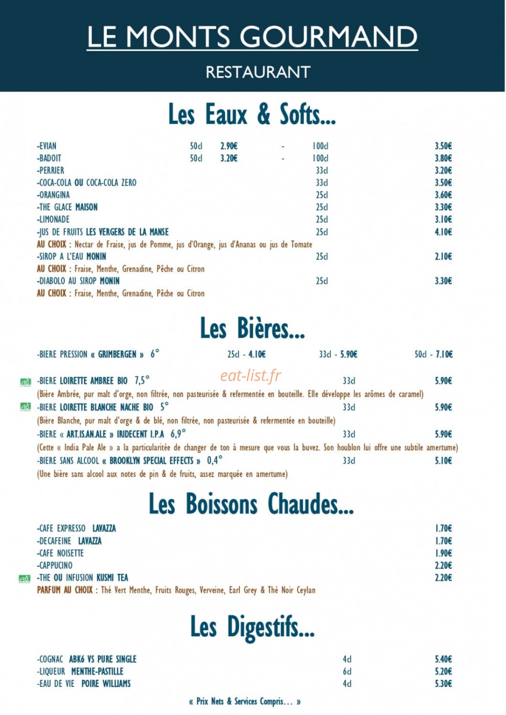 Le Monts Gourmand — carte page 5