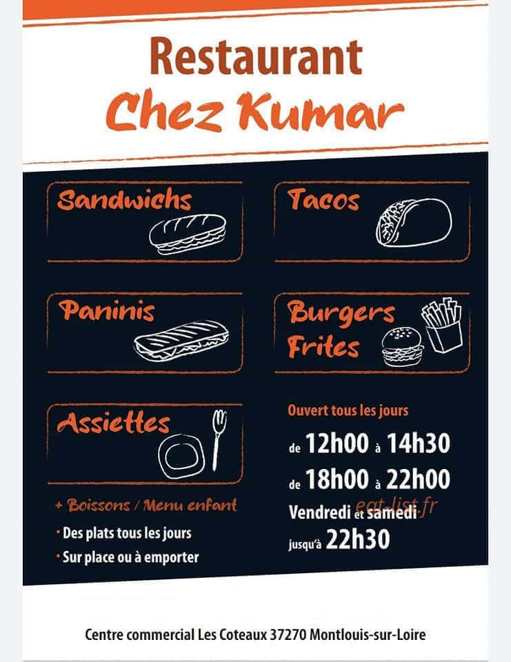 Chez Kumar — carte page 1