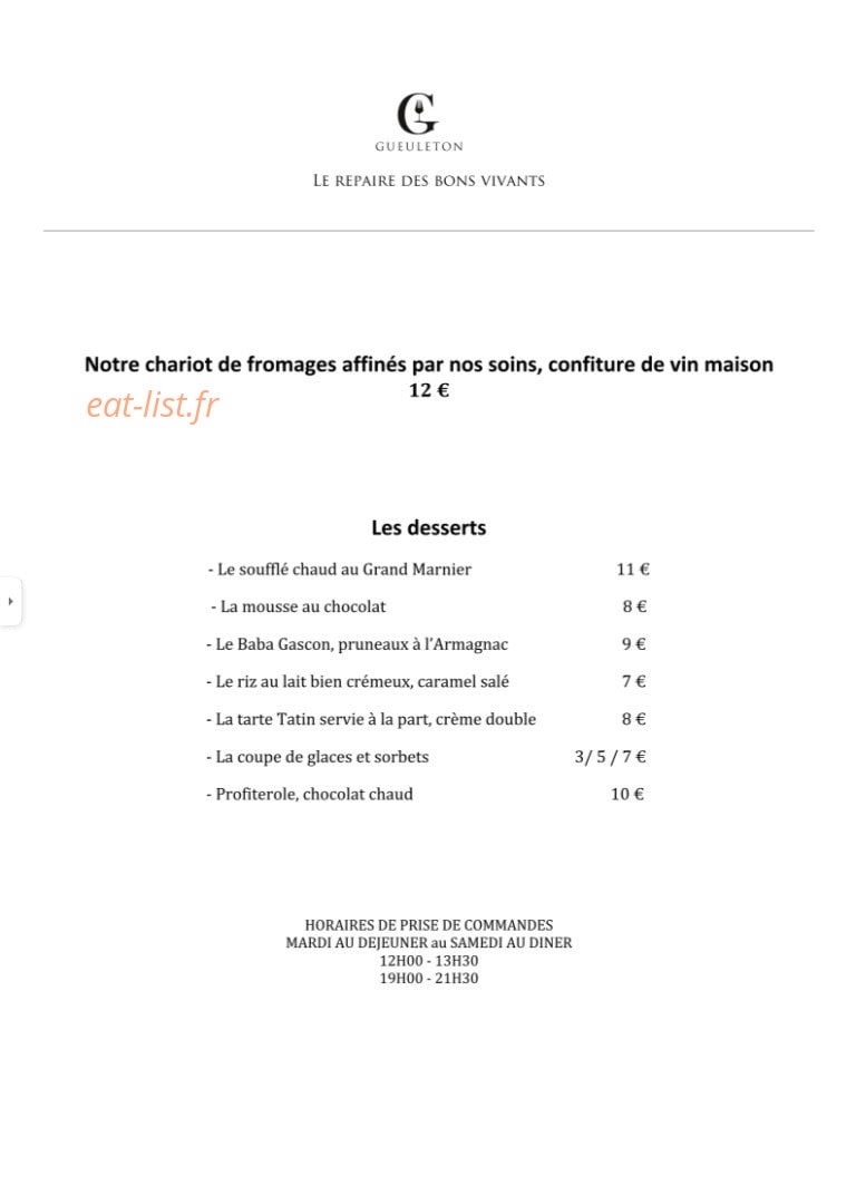 Gueuleton — carte page 2