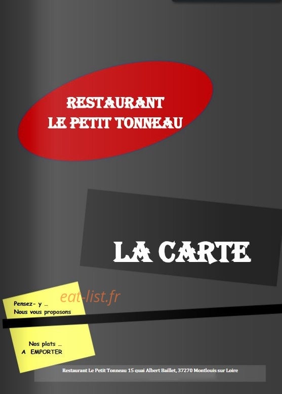 Le Petit Tonneau — carte page 1