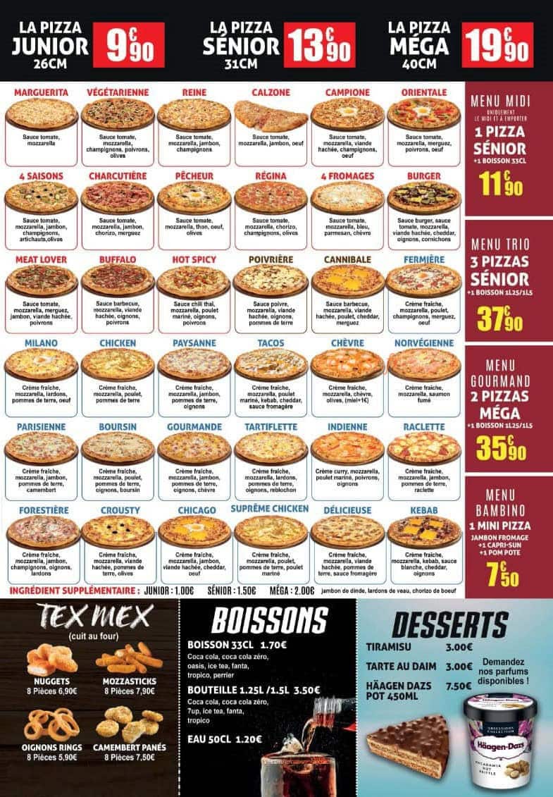 Pizza crousty — carte page 2