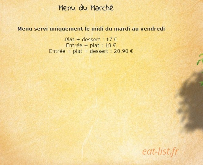 Auberge de la Treille — carte page 1