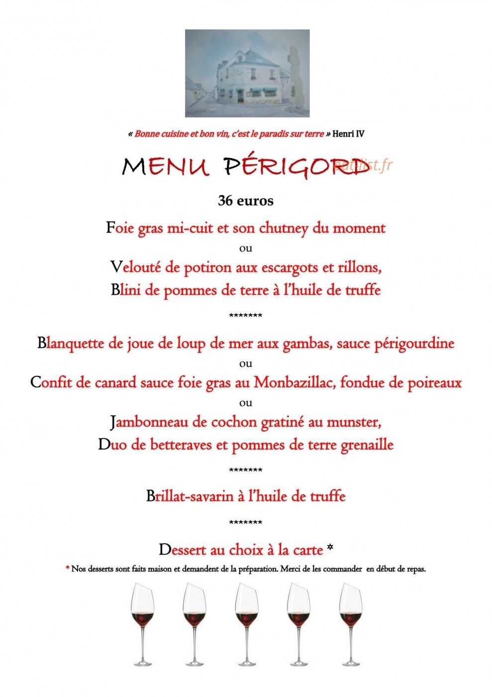Auberge de la Treille — carte page 2