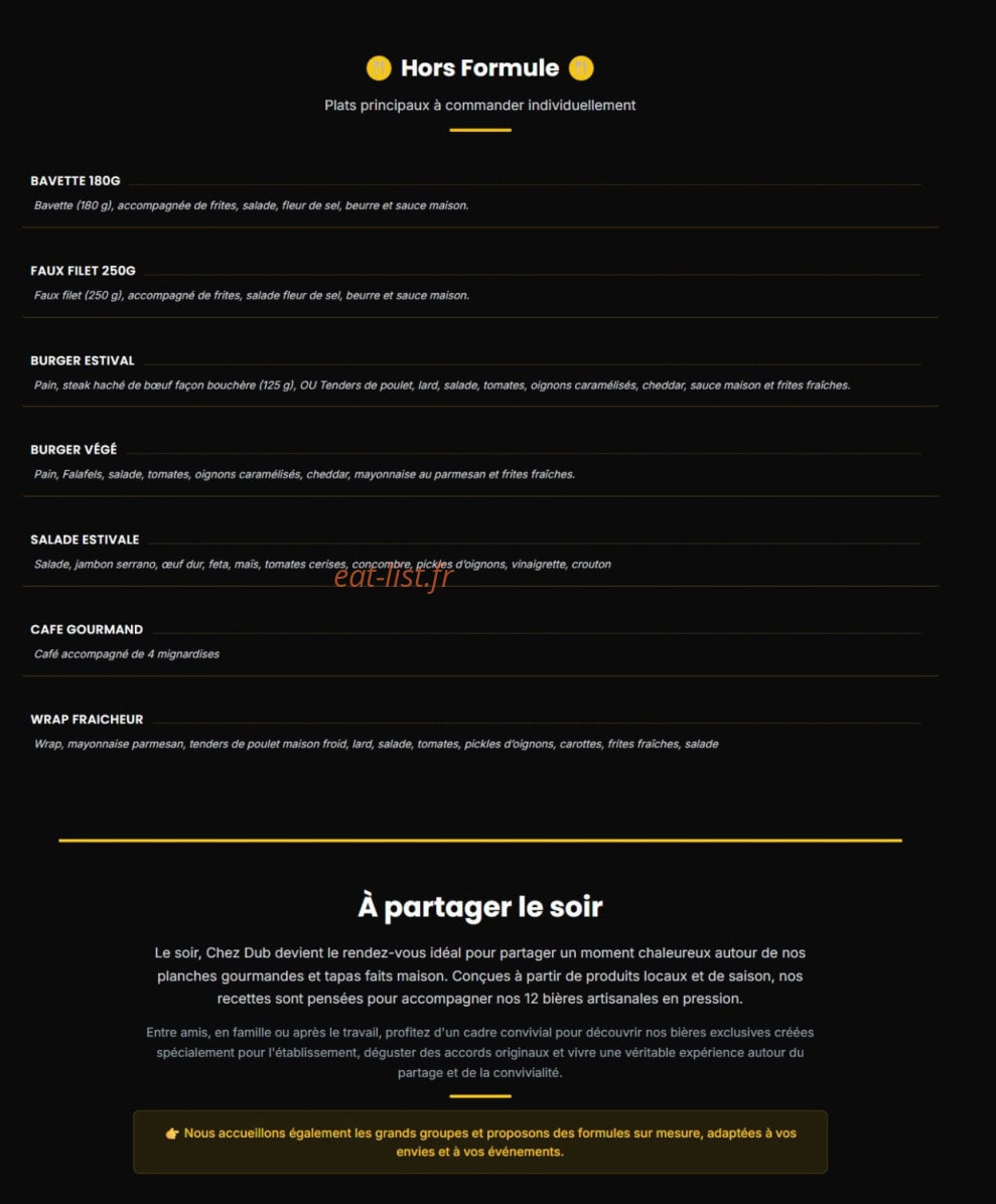 Chez Dub Joué lès Tours — carte page 4