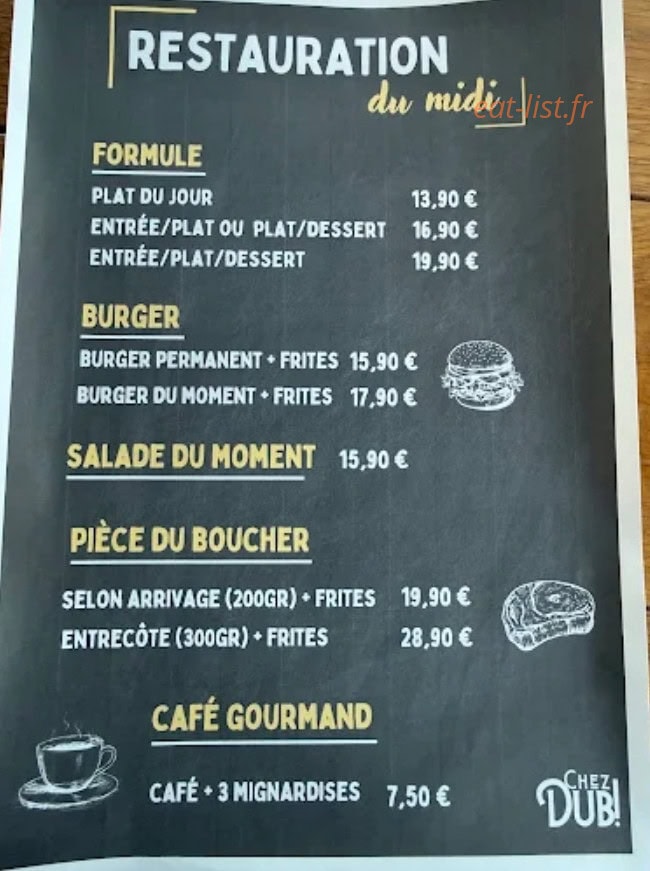 Chez Dub Joué lès Tours — carte page 1
