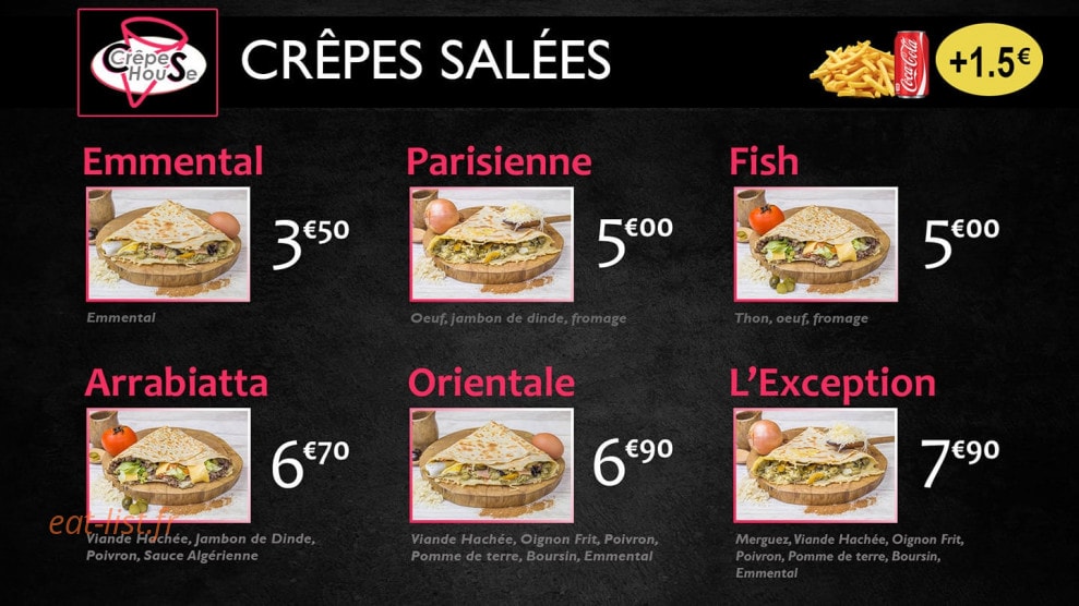 Crêpes House — carte page 10