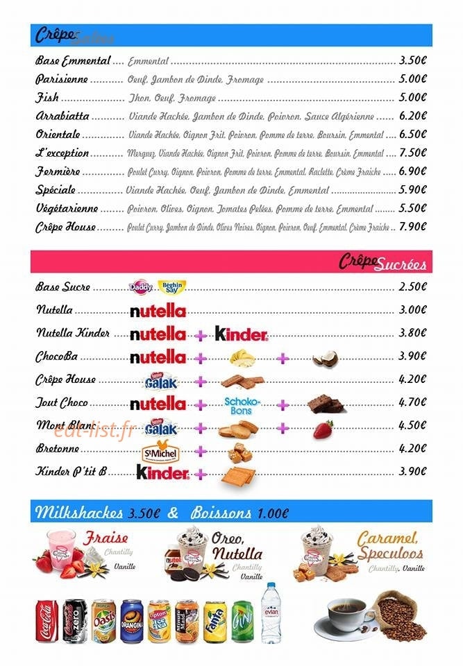 Crêpes House — carte page 2