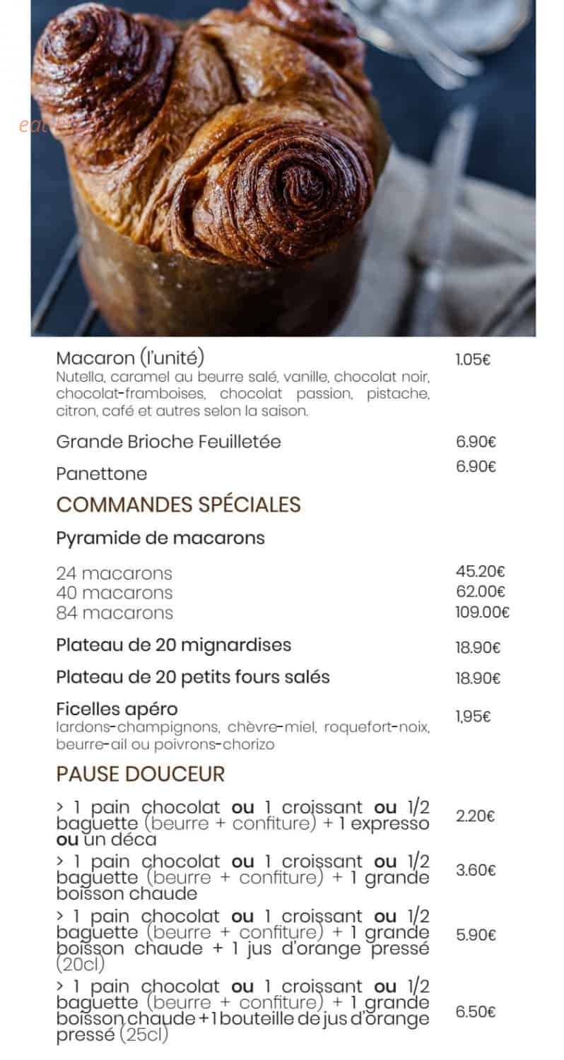 boulangerie feuillette tours menu