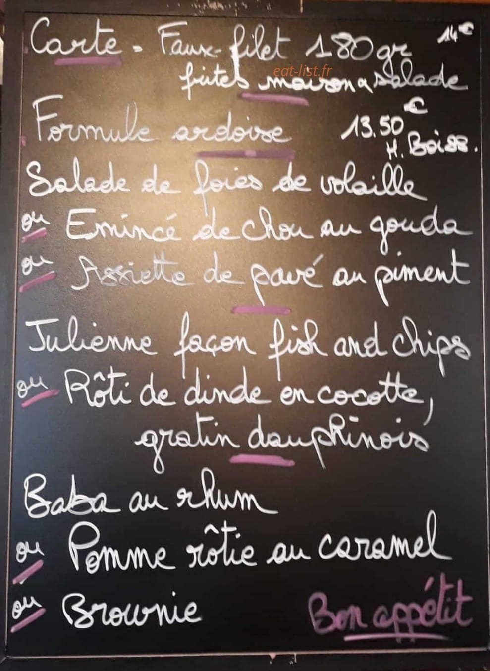 L'Attablée des rochers — carte page 1