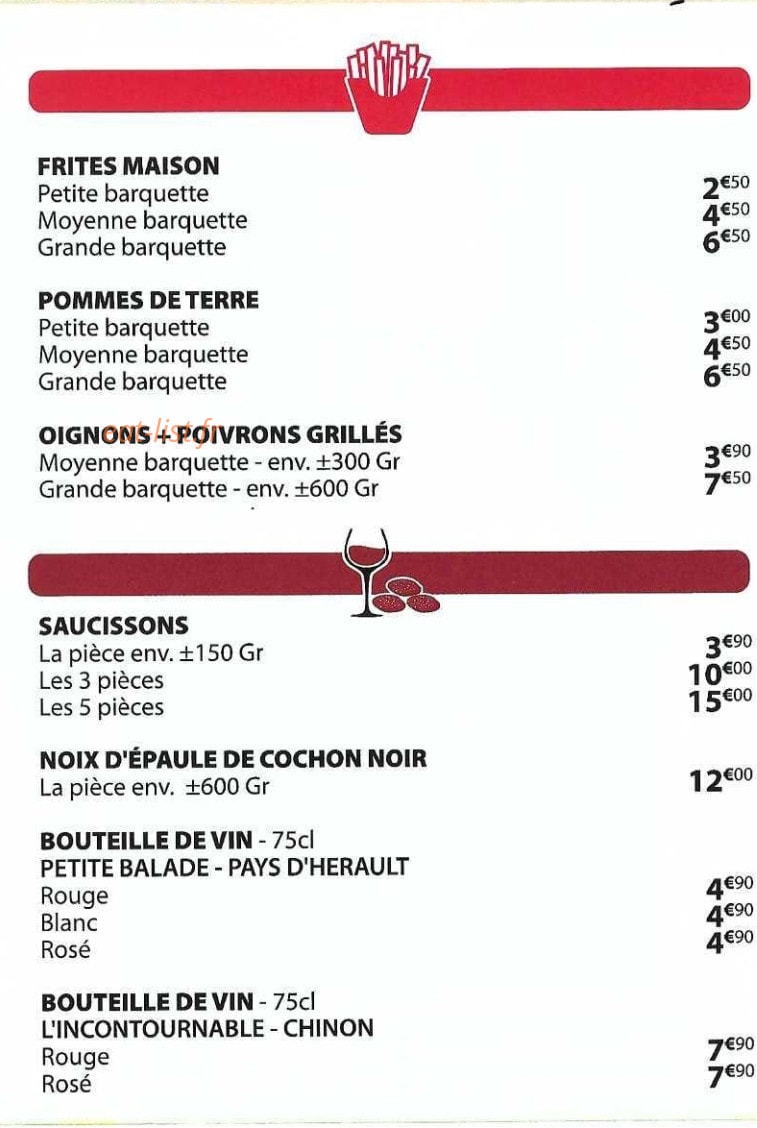 Au Poulet Doré — carte page 3