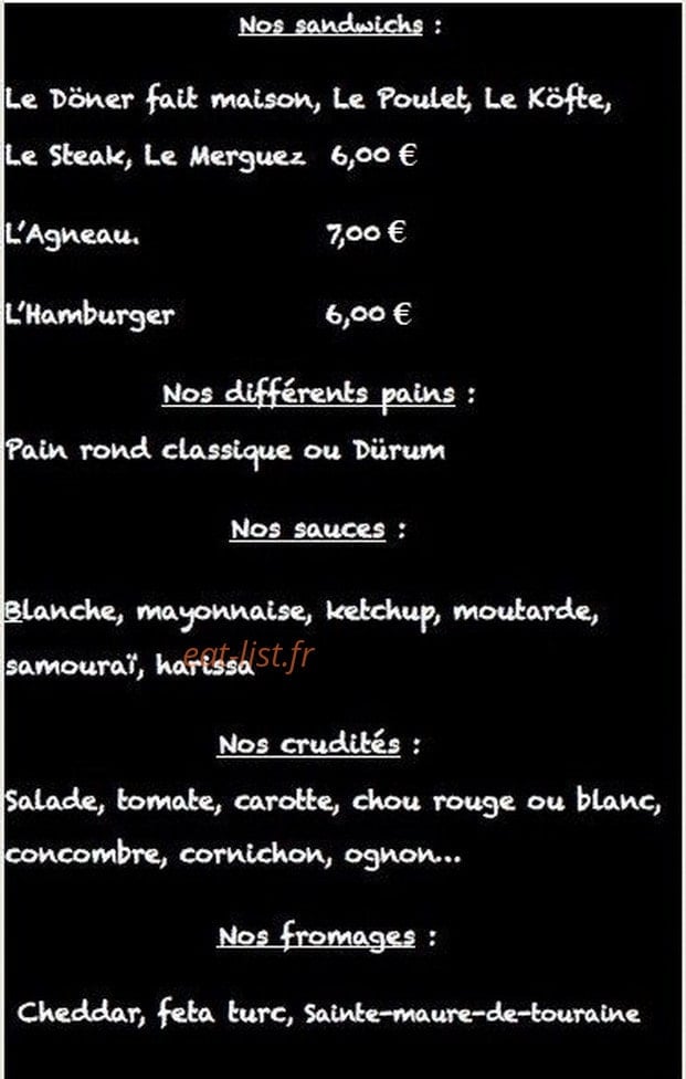 Le Baroud Döner — carte page 3