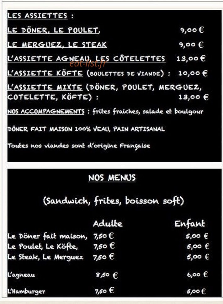 Le Baroud Döner — carte page 4