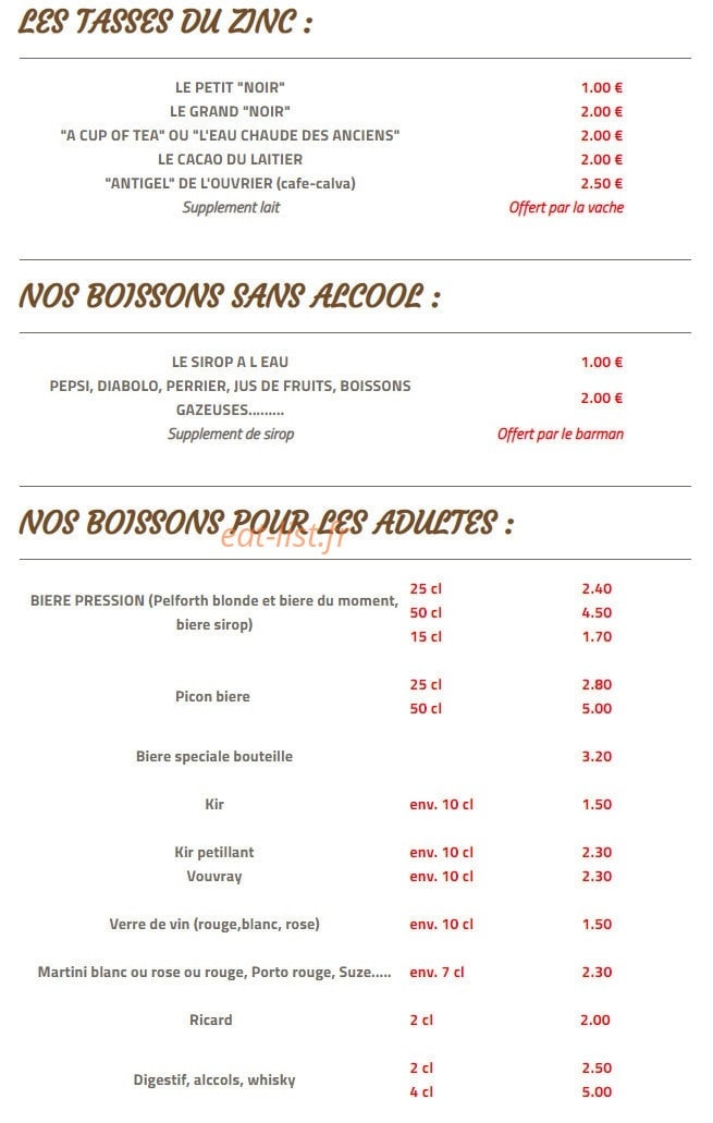 O Bistrot Quai — carte page 2