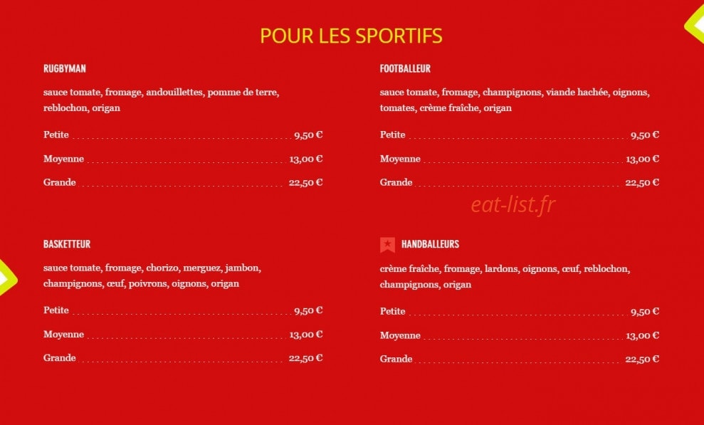 Tradi Pizza — carte page 2