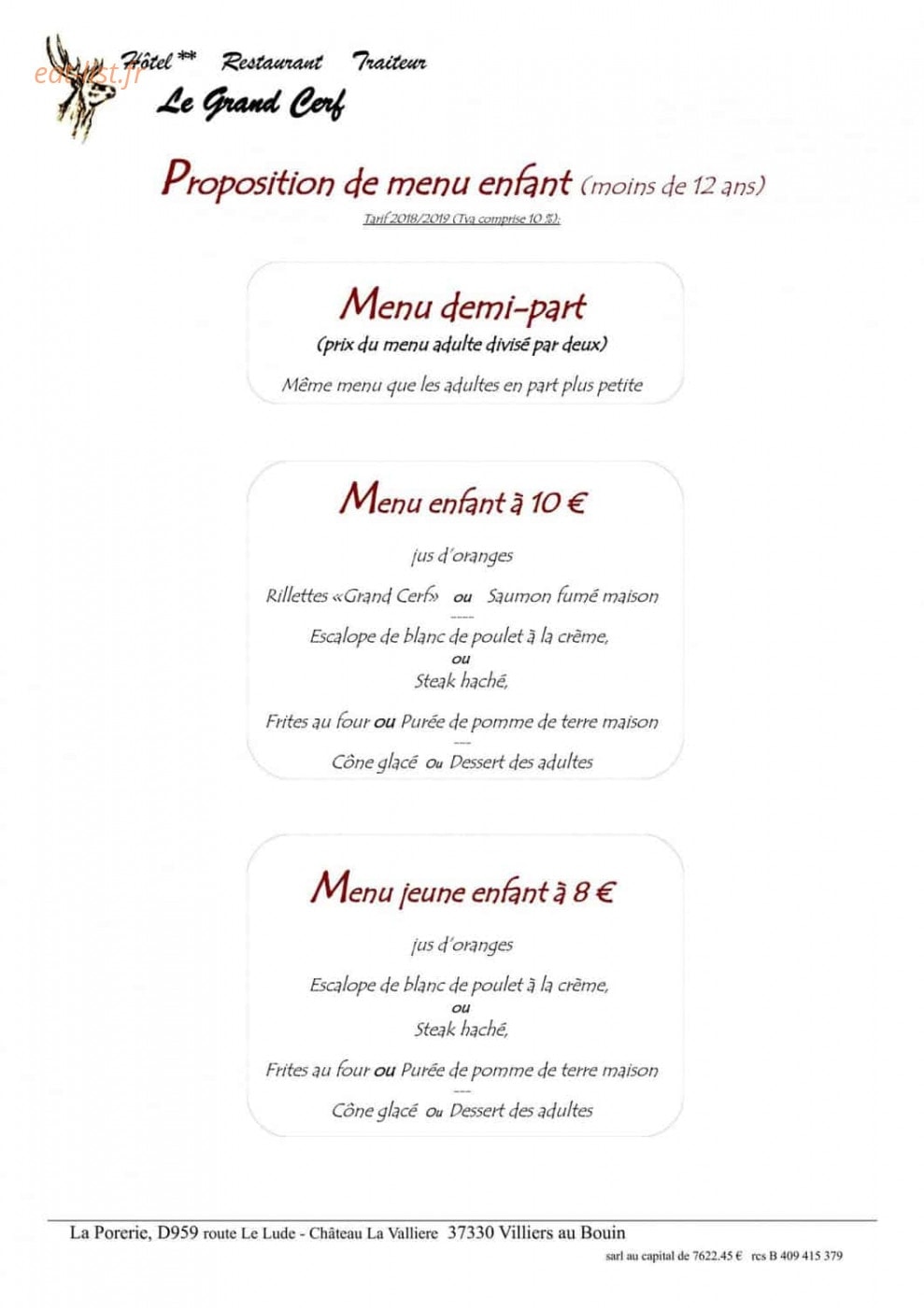 Le Grand Cerf — carte page 6
