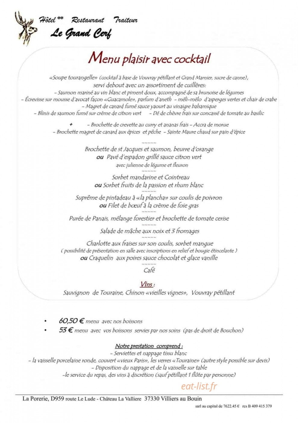 Le Grand Cerf — carte page 4