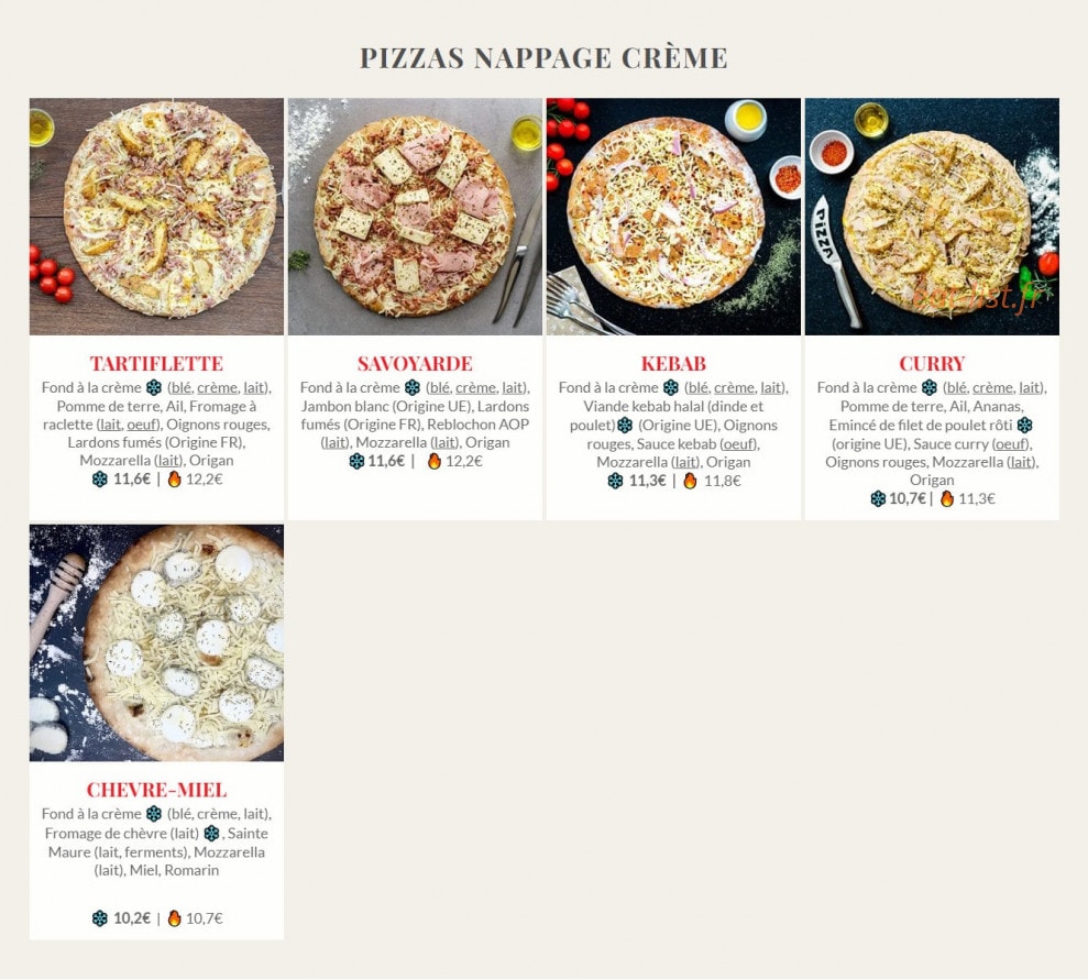 Padova Pizza — carte page 1