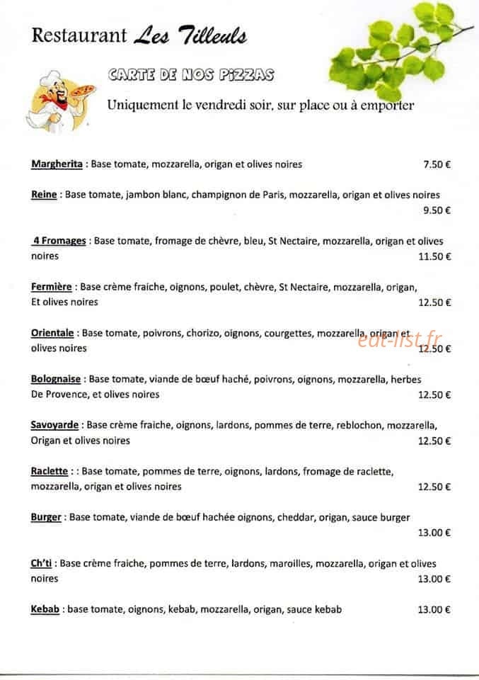 Les Tilleuls — carte page 1